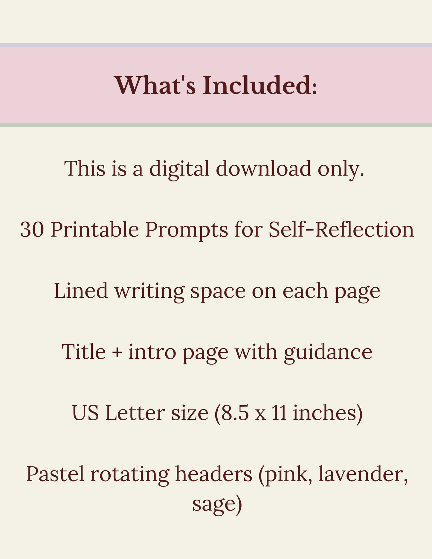 The Quiet Journal – 30 Journal Prompts for Self-Reflection –  Digital Download
