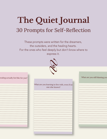 The Quiet Journal – 30 Journal Prompts for Self-Reflection –  Digital Download