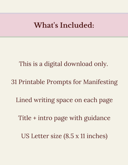 Manifesting Abundance – 31-Day Guided Journal – Digital Download