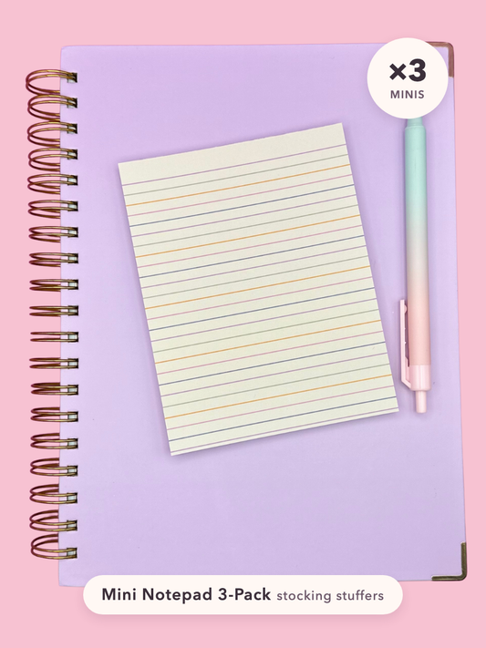 Mini Notepad 3-Pack – Colorful Lined Notepads