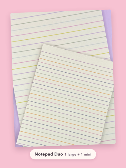 Notepad Duo – Colorful Lined Notepad + Mini